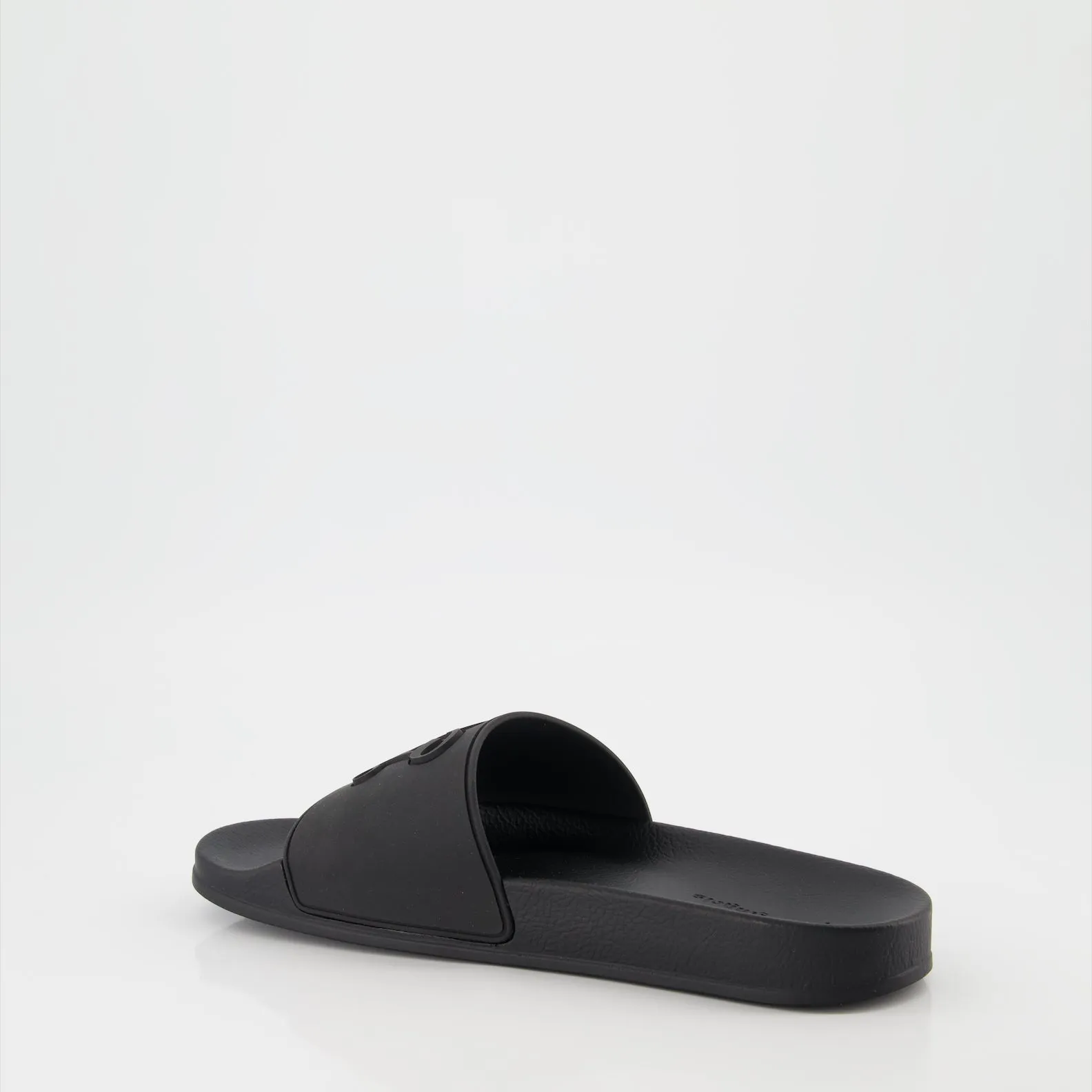 PA Monogram Black Rubber Slides