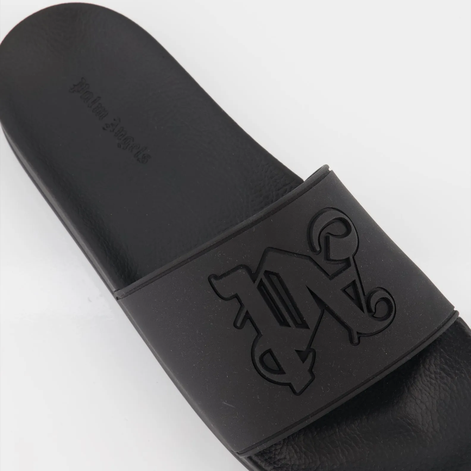 PA Monogram Black Rubber Slides