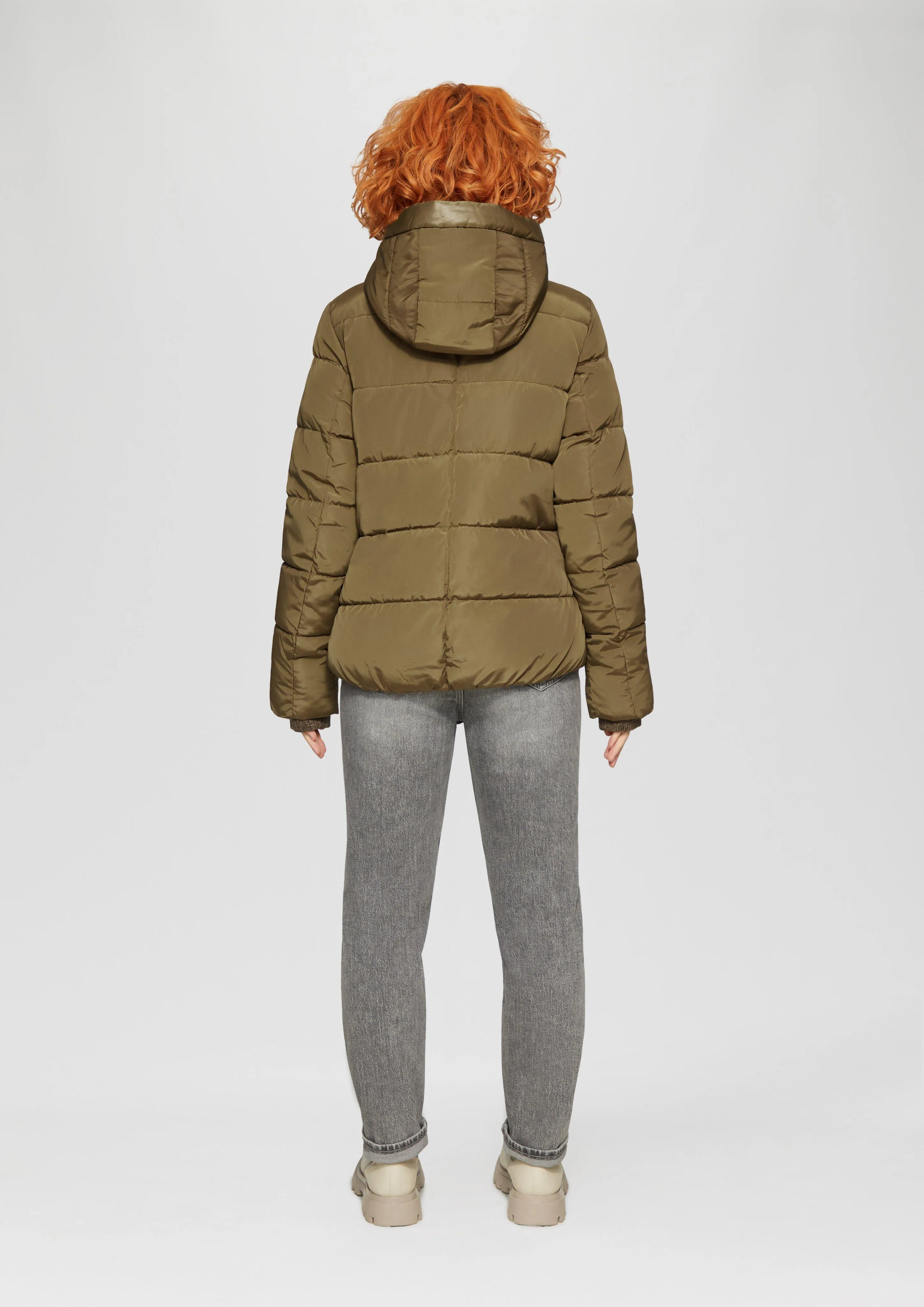 Padded quilted jacket with a hood