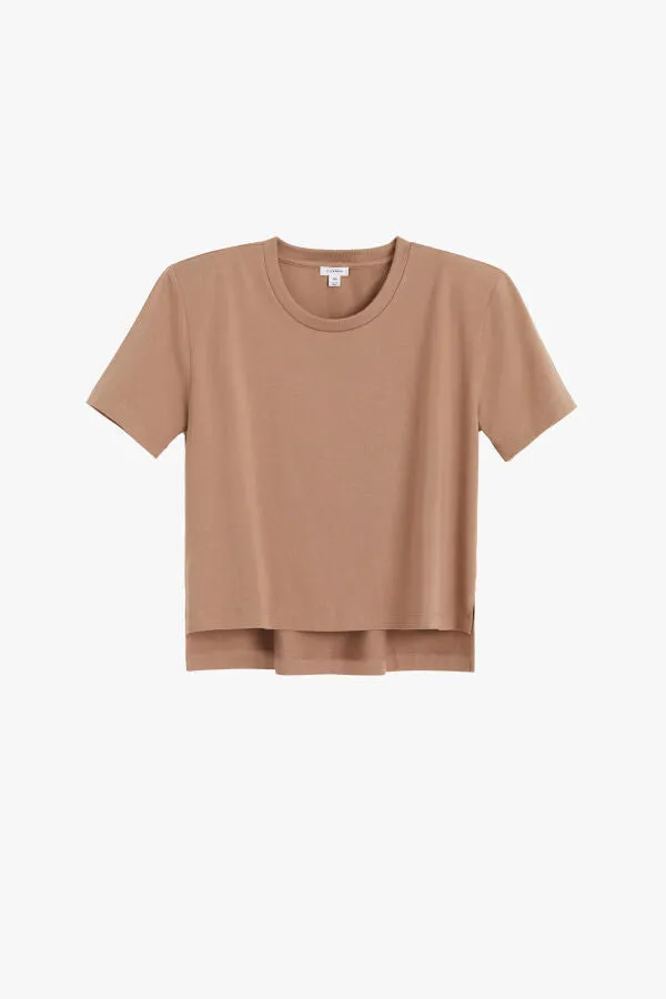 Padded Shoulder Cropped Tee