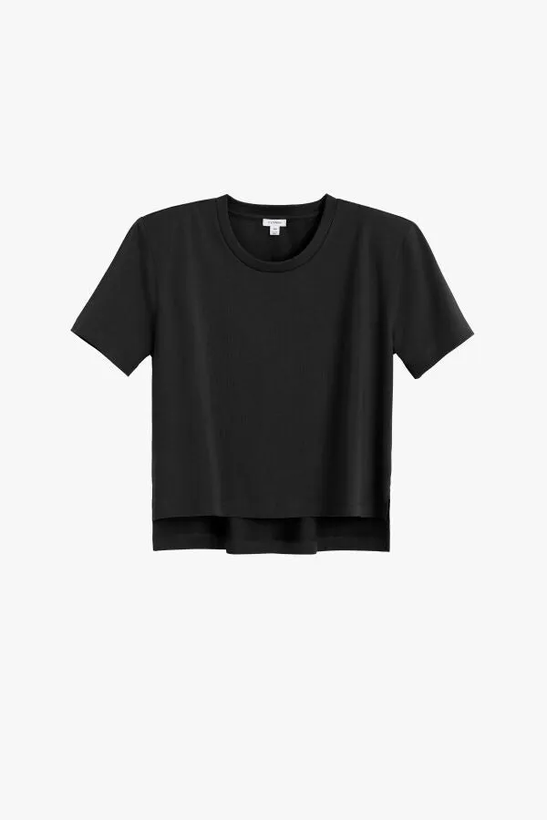 Padded Shoulder Cropped Tee