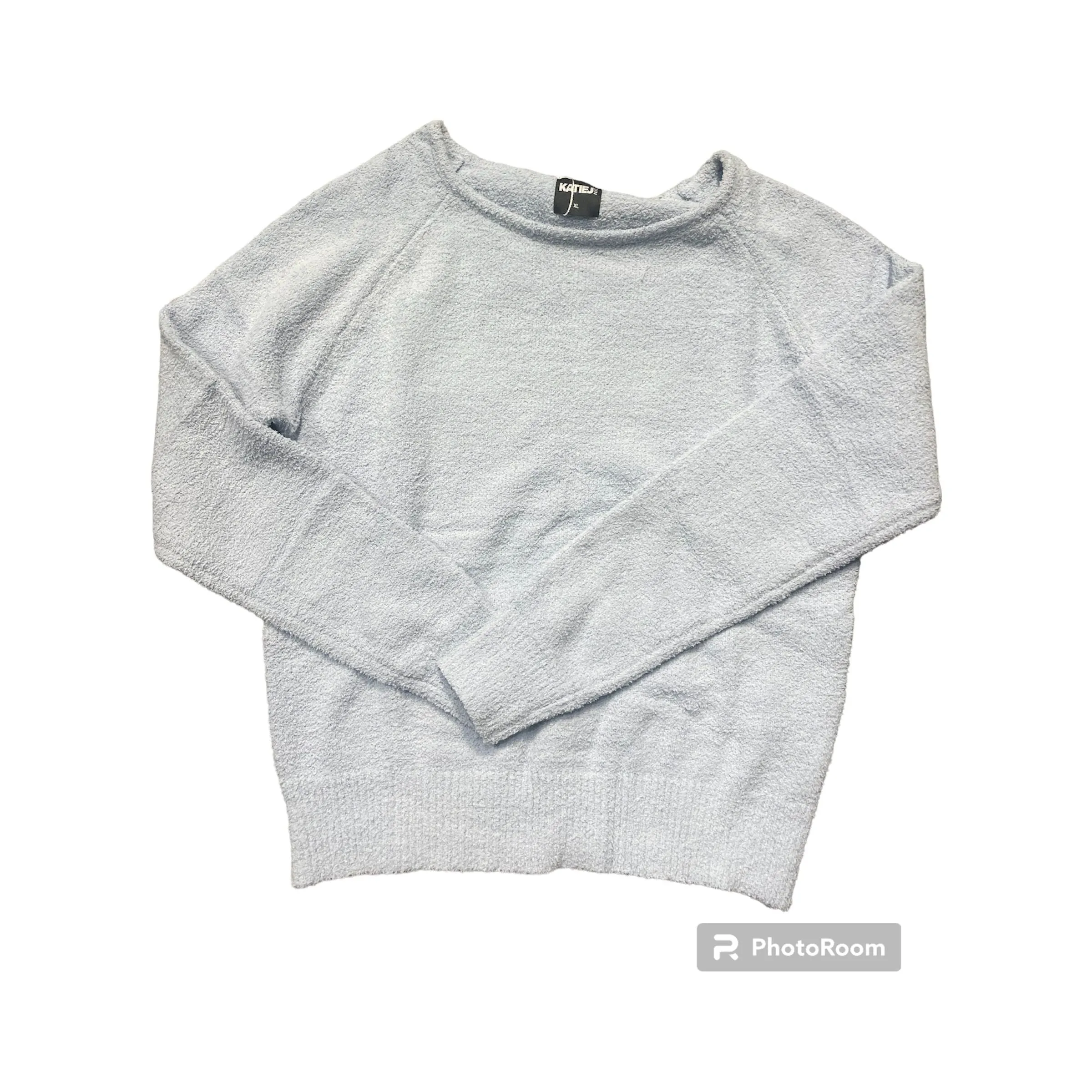 Parker Baby Blue Off-the-Shoulder Sweatshirt