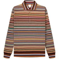 Multi Knit Polo LS Stripe Signature Paul Smith