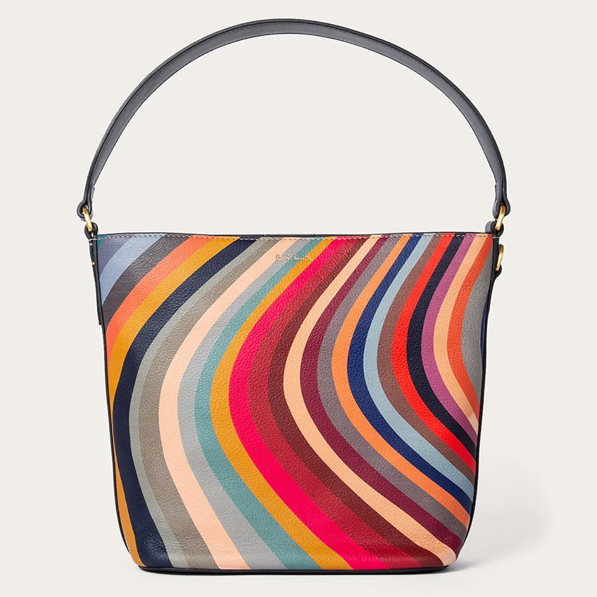 Paul Smith - Leather Bucket Bag with Swirl Print for Women