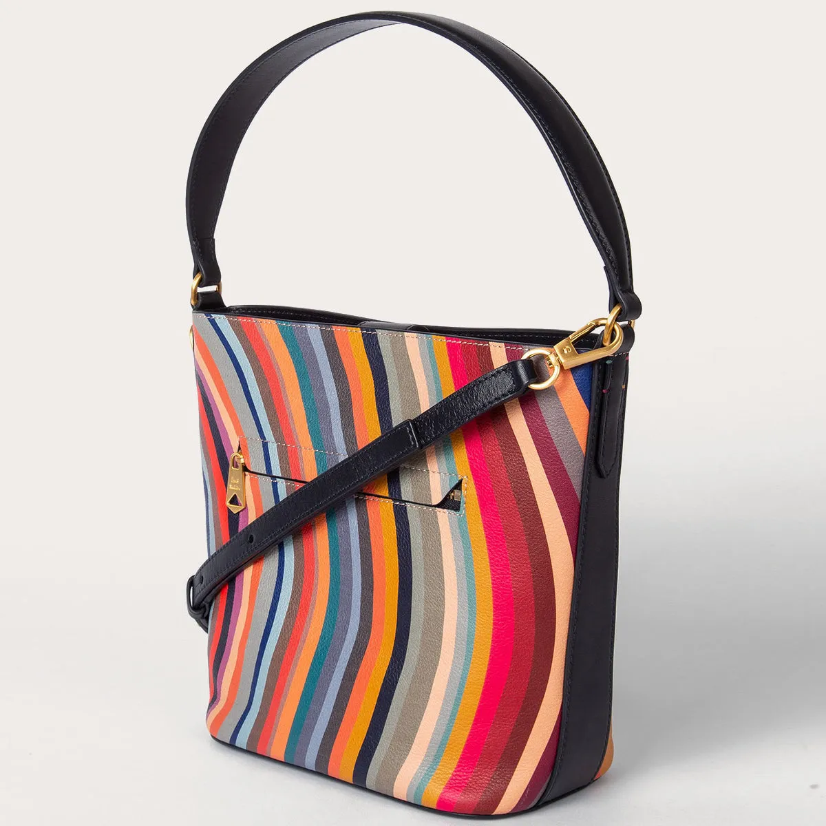 Paul Smith - Leather Bucket Bag with Swirl Print for Women