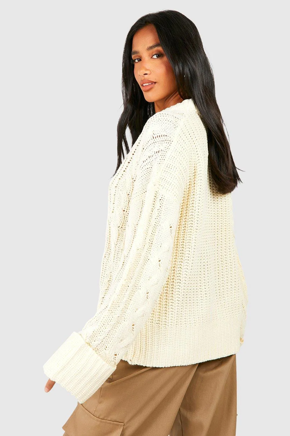 Petite Rib Cable Jumper | Shop Jumpers & Cardigans at boohoo