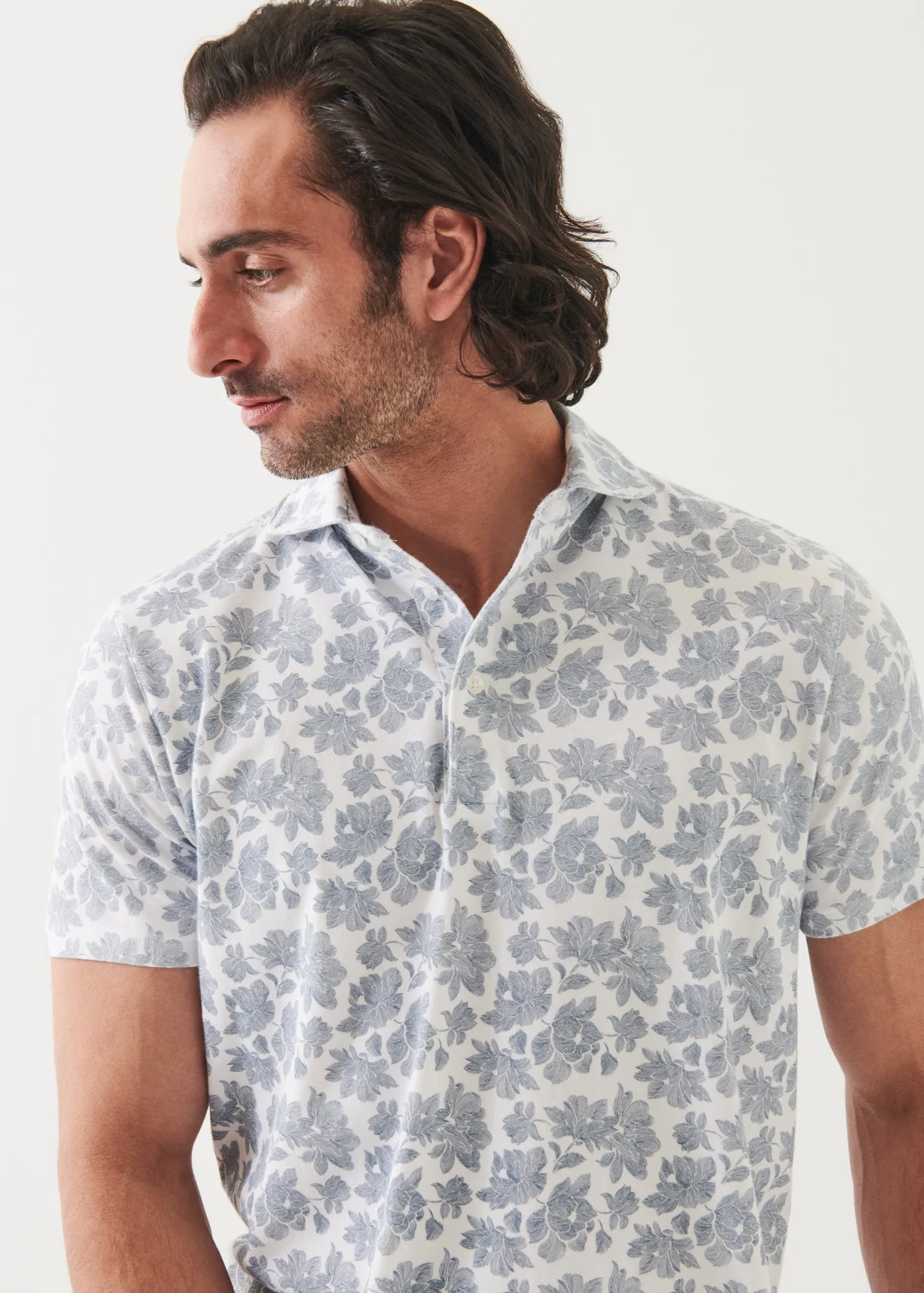 PIMA COTTON STRETCH PRINTED POLO