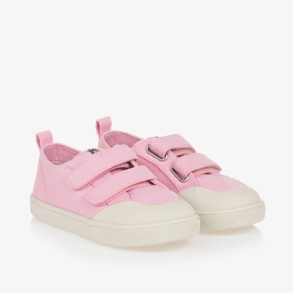 Pink Canvas Velcro Trainers