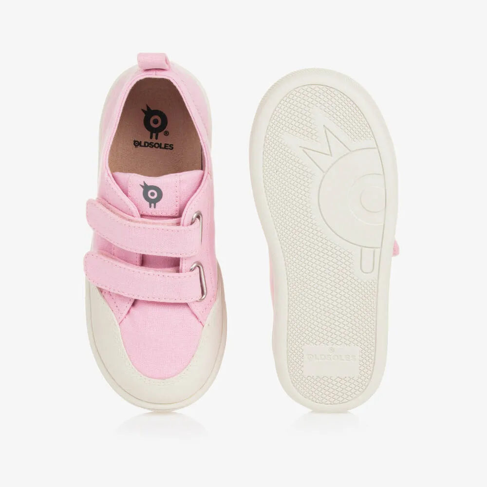 Pink Canvas Velcro Trainers