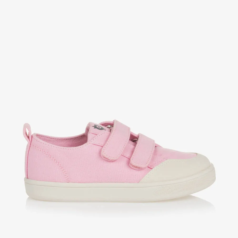 Pink Canvas Velcro Trainers