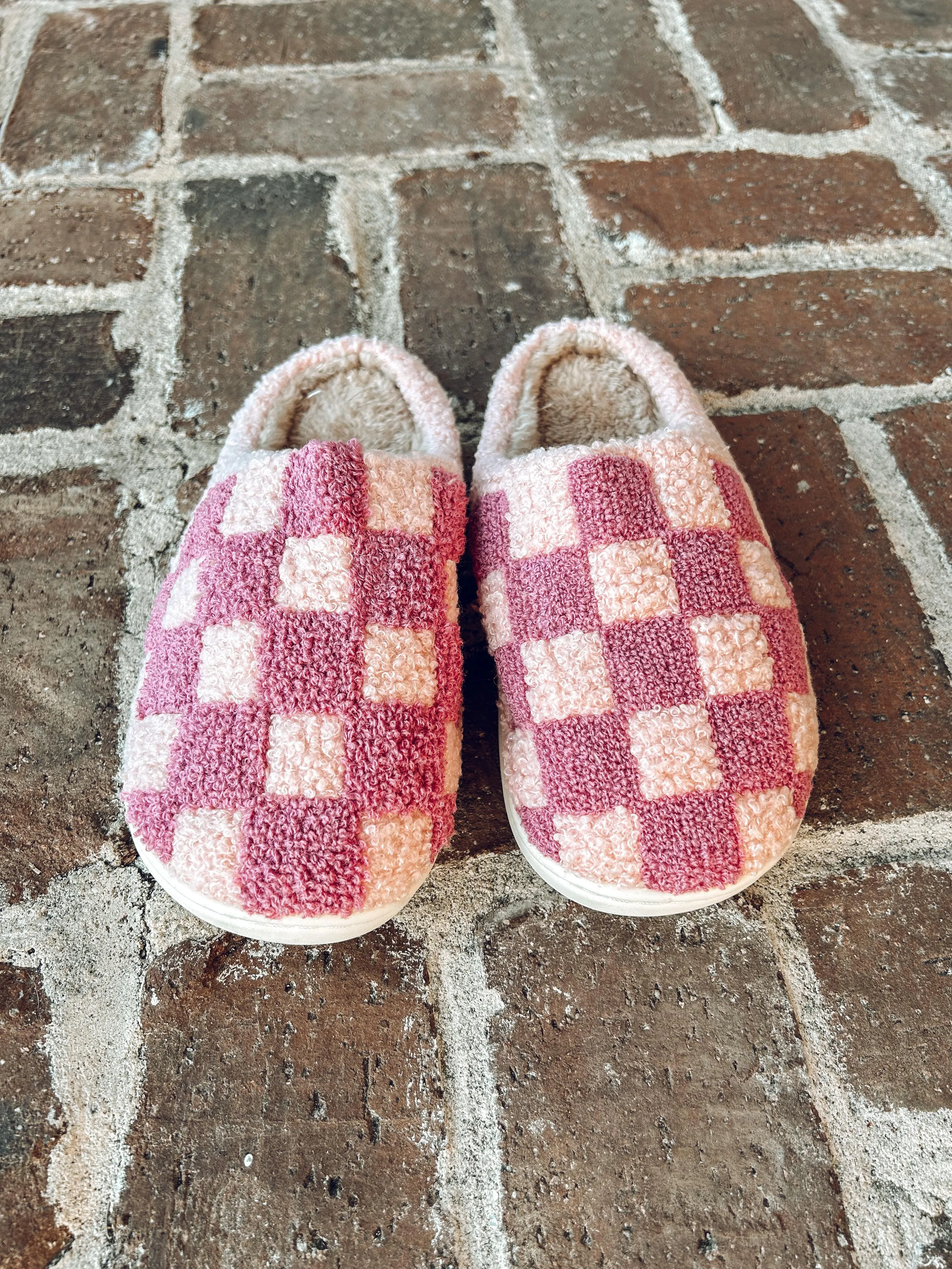 Pink Check Novelty Slipper