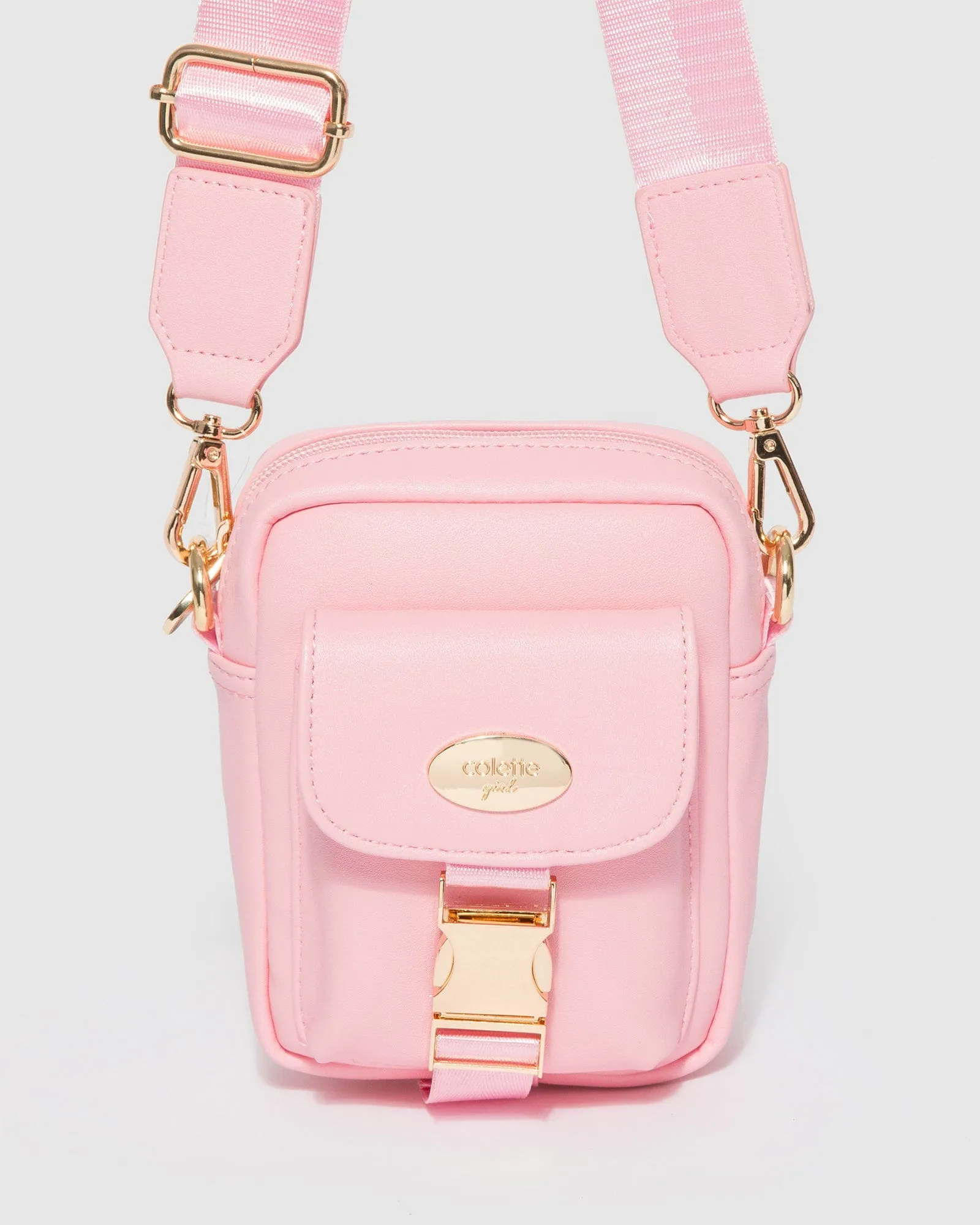 Pink Emma Lock Crossbody Bag