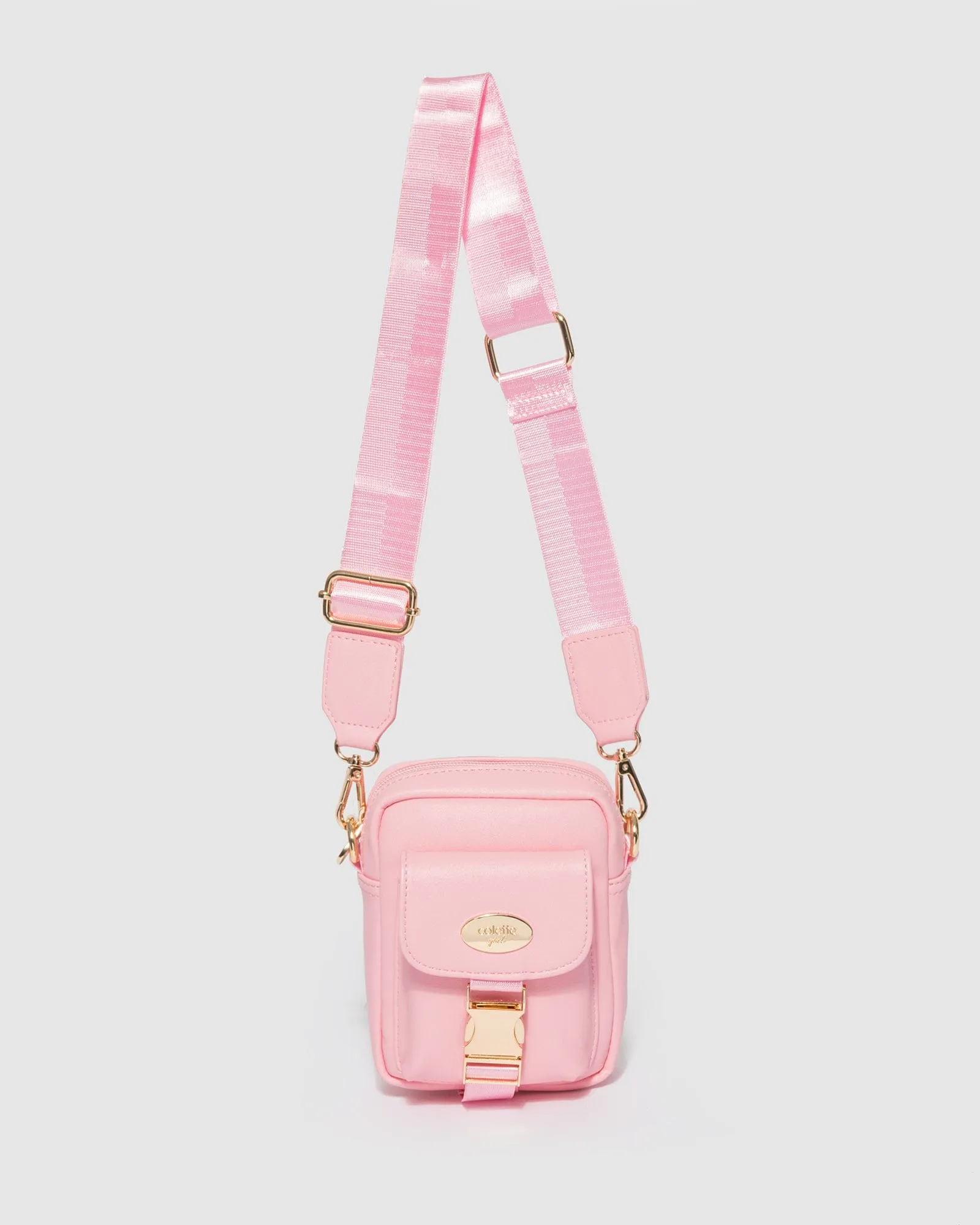 Pink Emma Lock Crossbody Bag