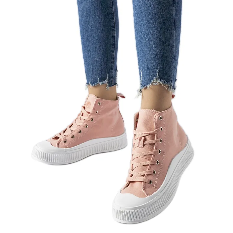 Pink Guerrino high platform sneakers