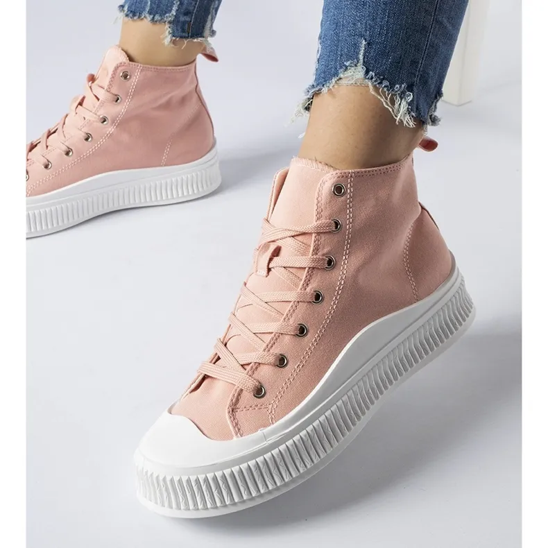 Pink Guerrino high platform sneakers