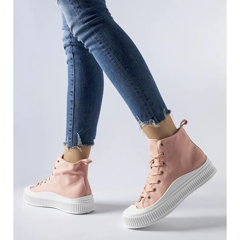 Pink Guerrino high platform sneakers