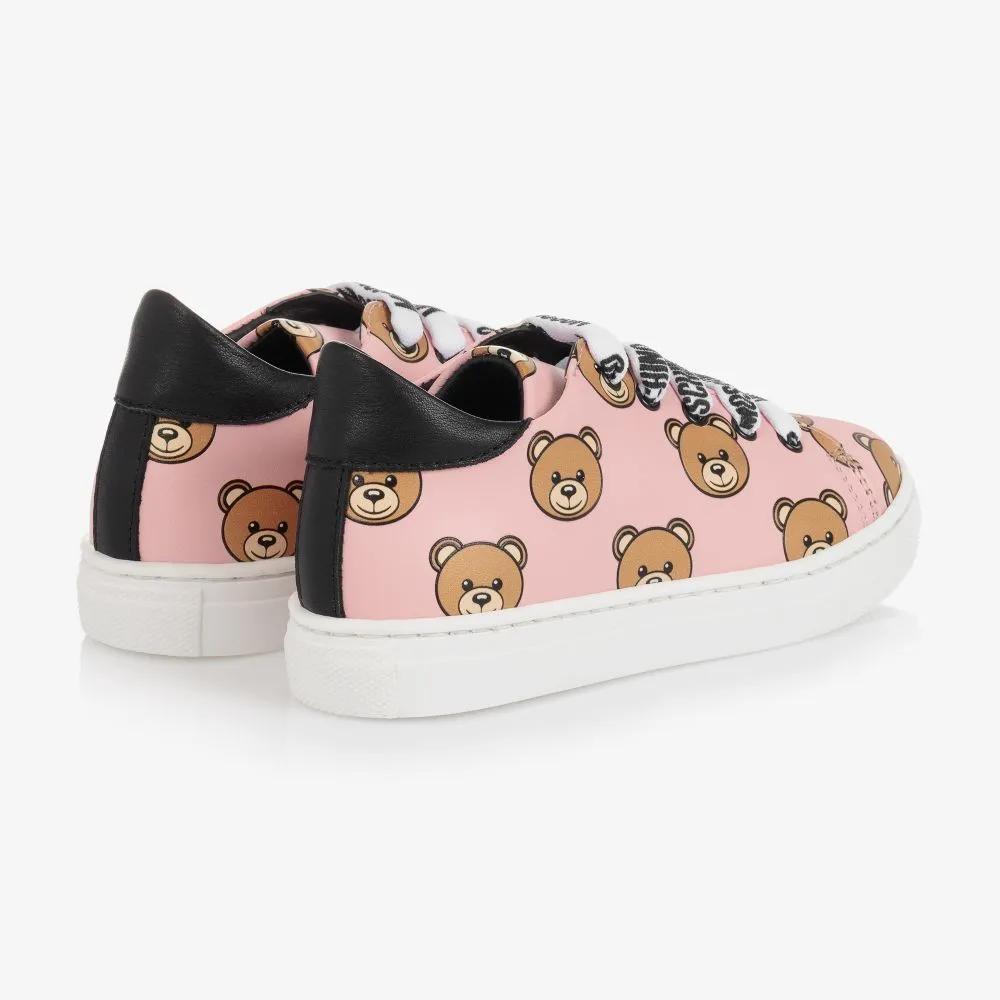 Pink Leather Logo Trainers