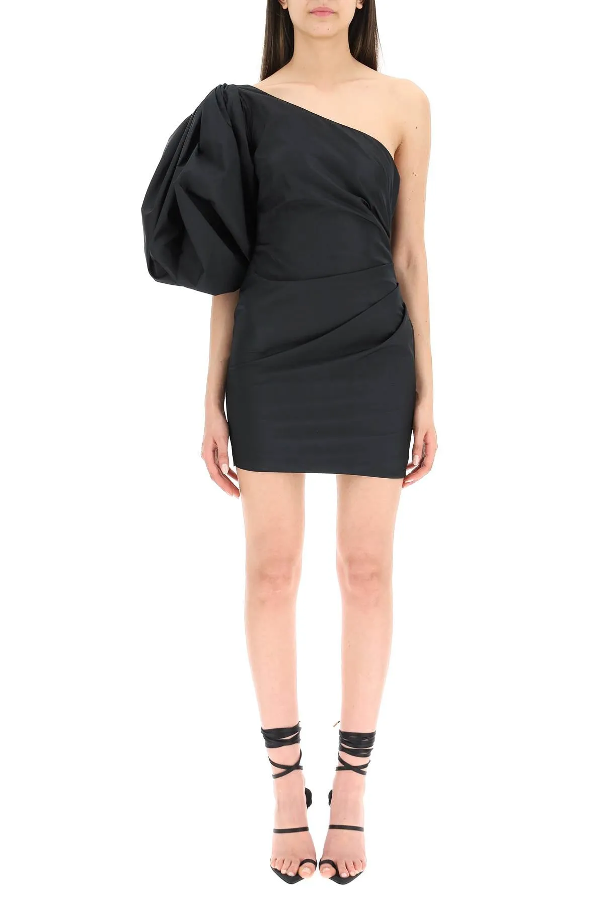 Pinko One-Shoulder Mini Taffeta Dress