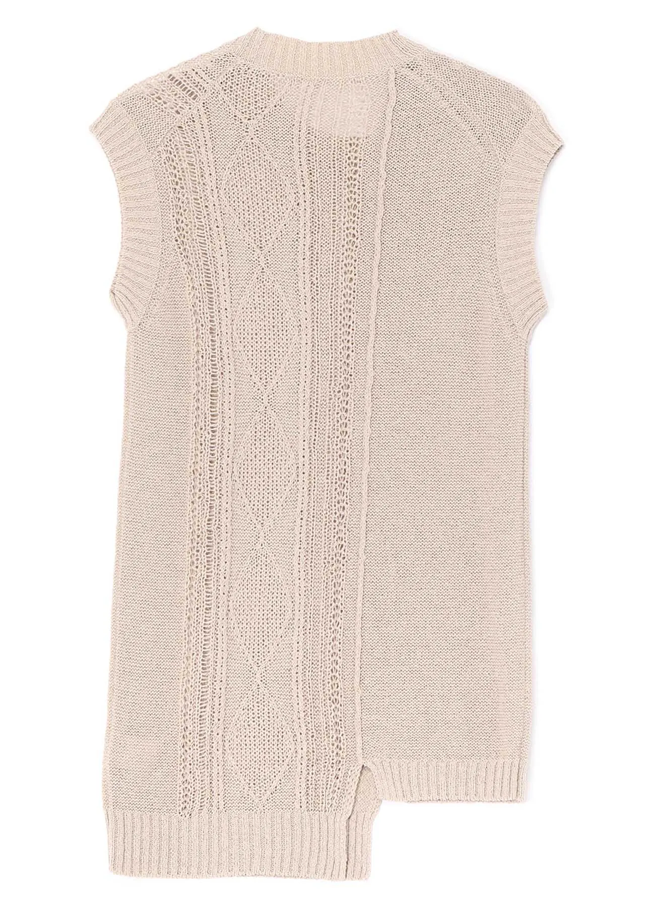 PLAIN STITCH x CABLE KNIT SLEEVELESS PULLOVER