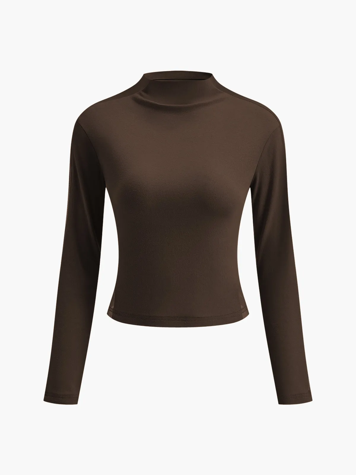 Plain Tulle Mesh Long Sleeve T-Shirt