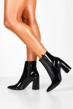 Pointed Block Heel Sock Boots