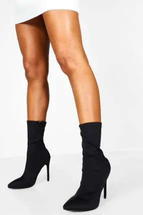 Pointed Toe Stiletto Heel Sock Boots