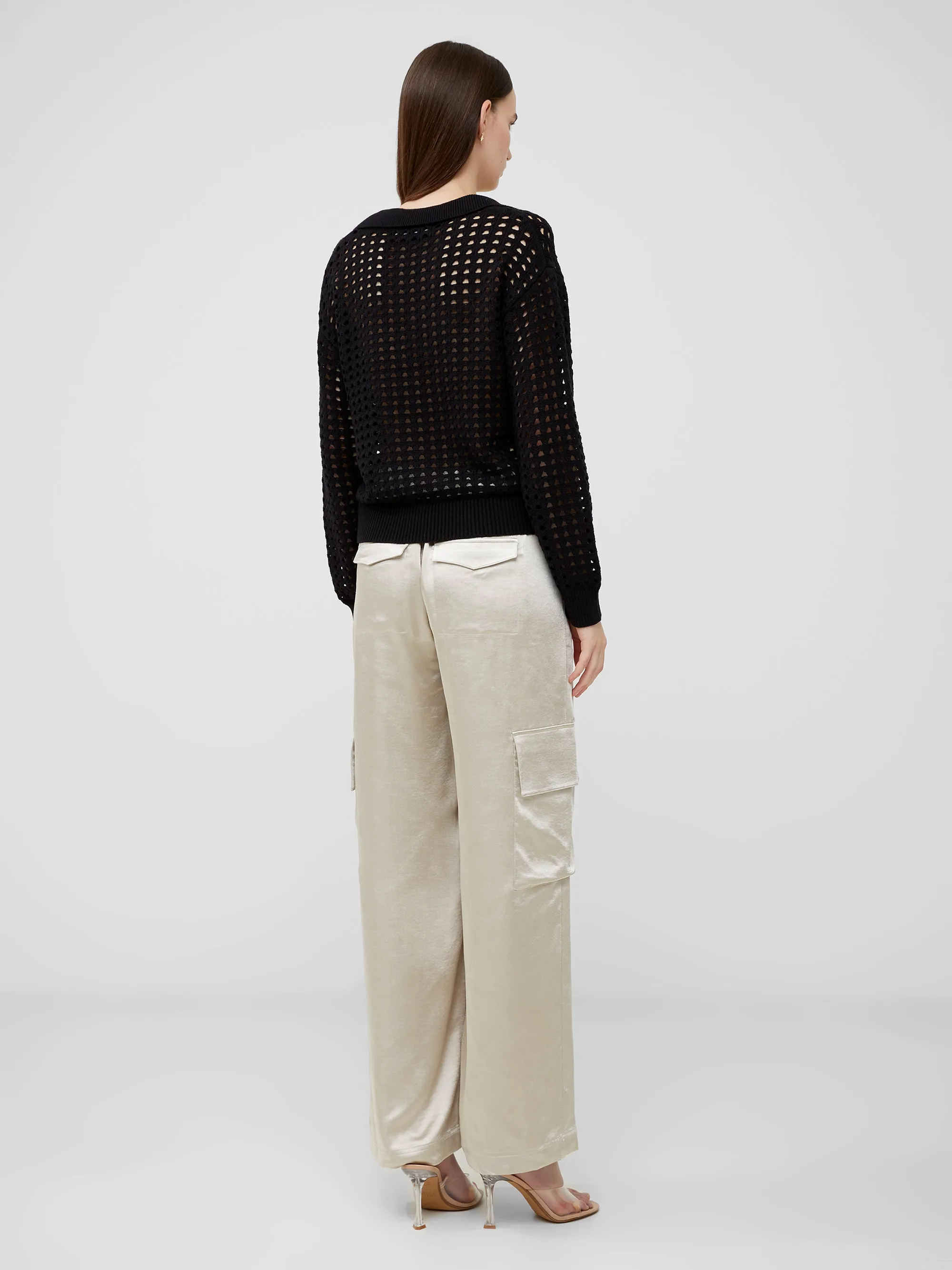 Pointelle Collared Sweater - Shop Manda Online