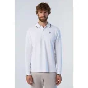 White Long Sleeve Men's Polo