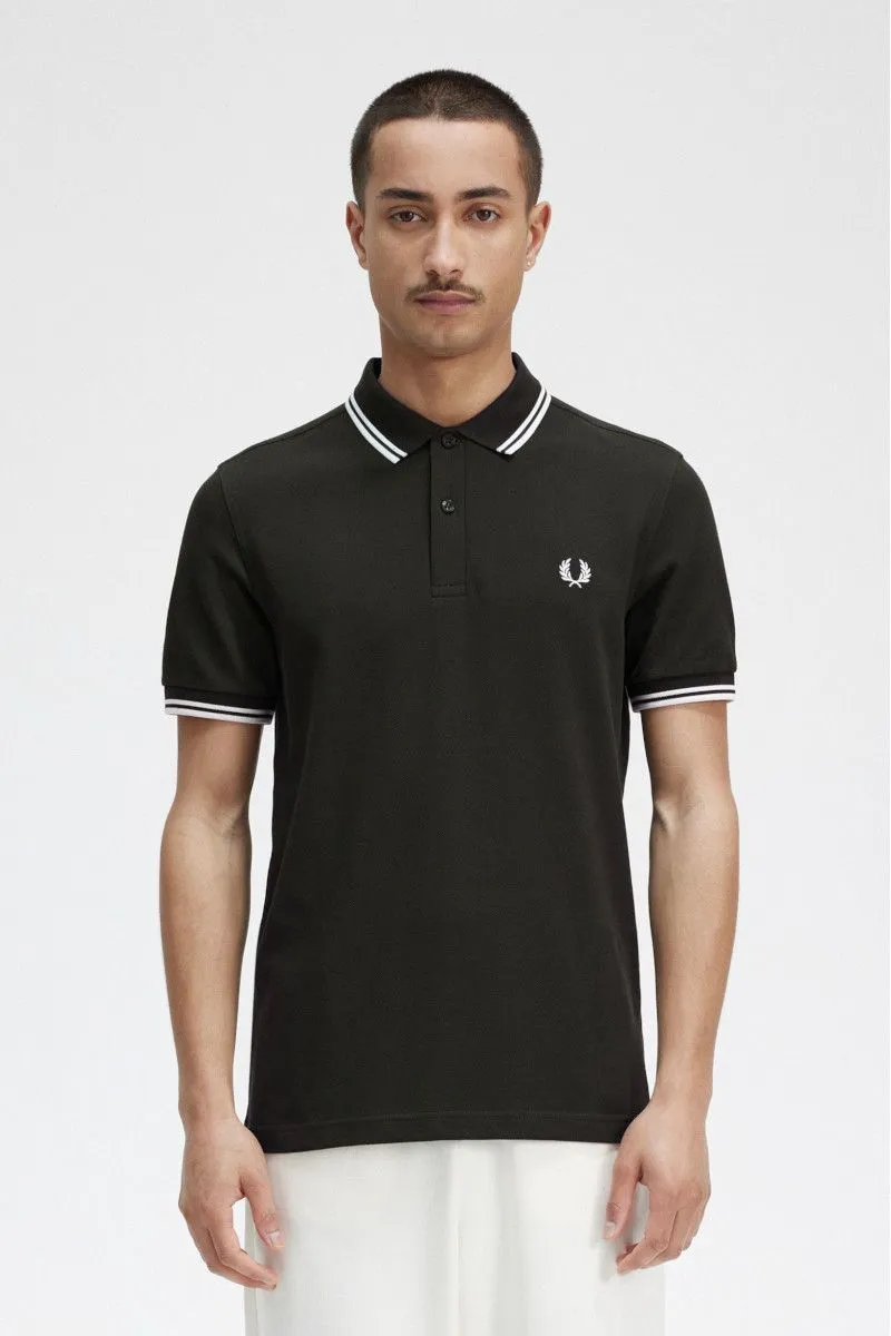 Green Men's Double Stripe Polo