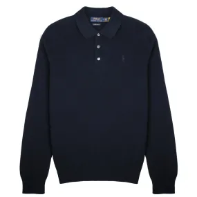 Polo Ralph Lauren Custom Slim Fit Textured Polo Shirt Aviator Navy