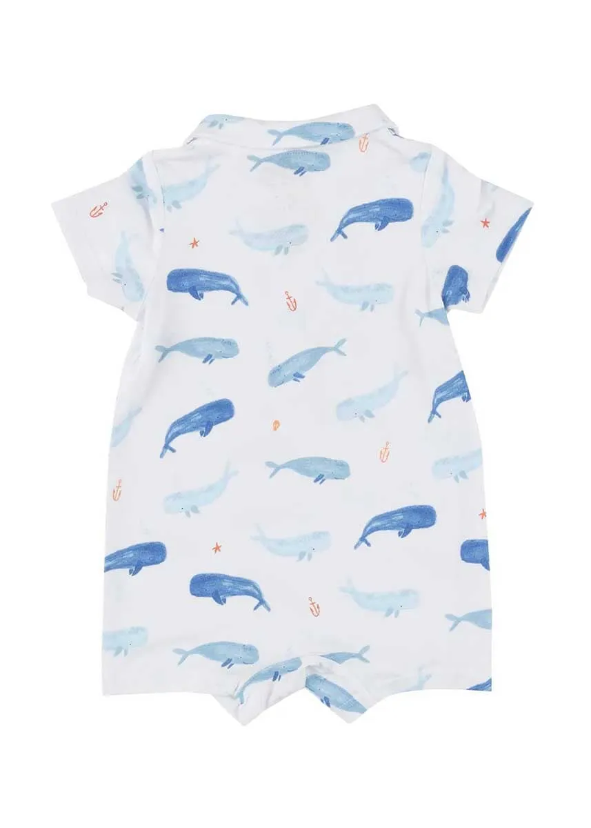 Polo Romper - Whale Hello There