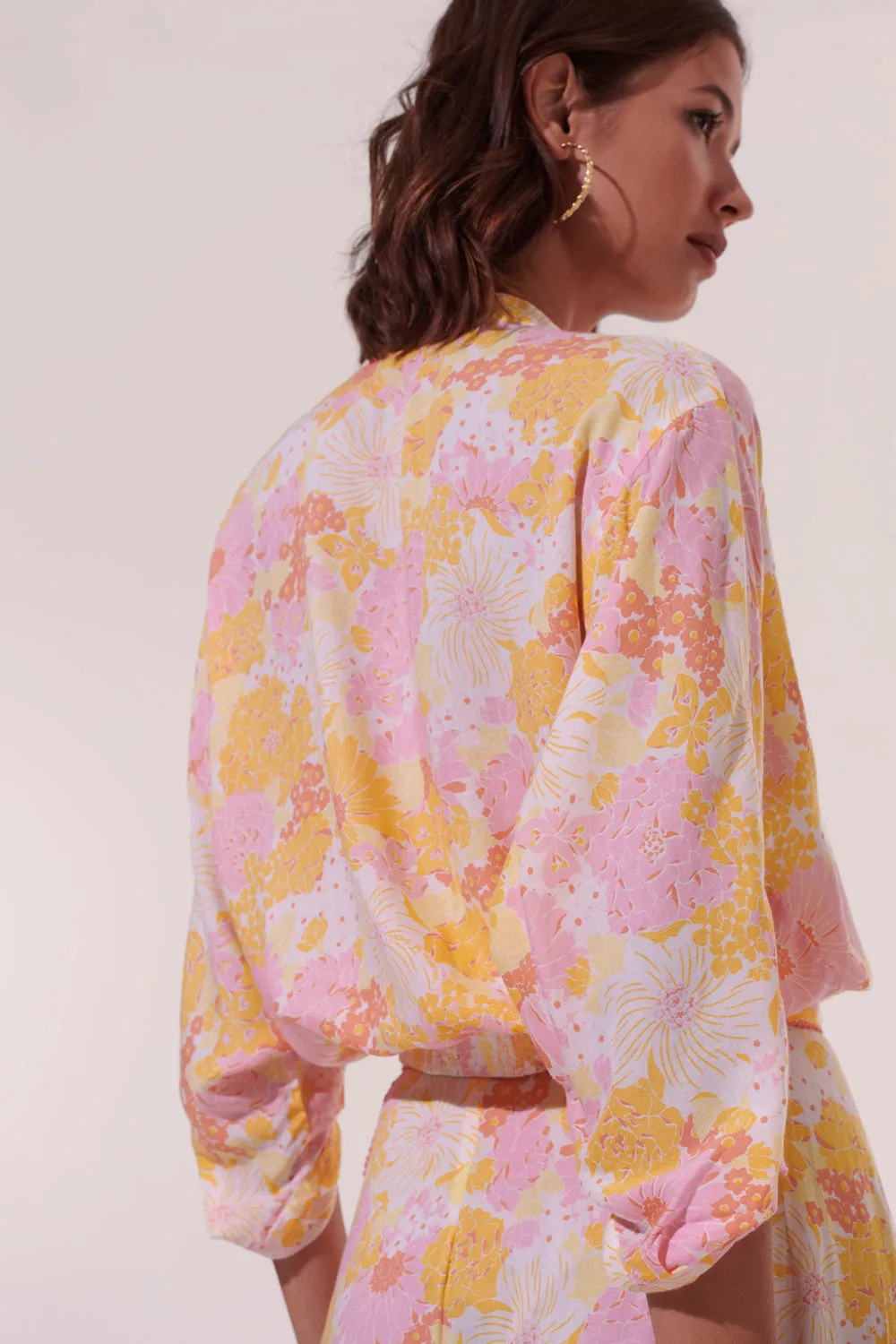 Yellow Flower Mix Shirt Azia by Poupette St. Barth