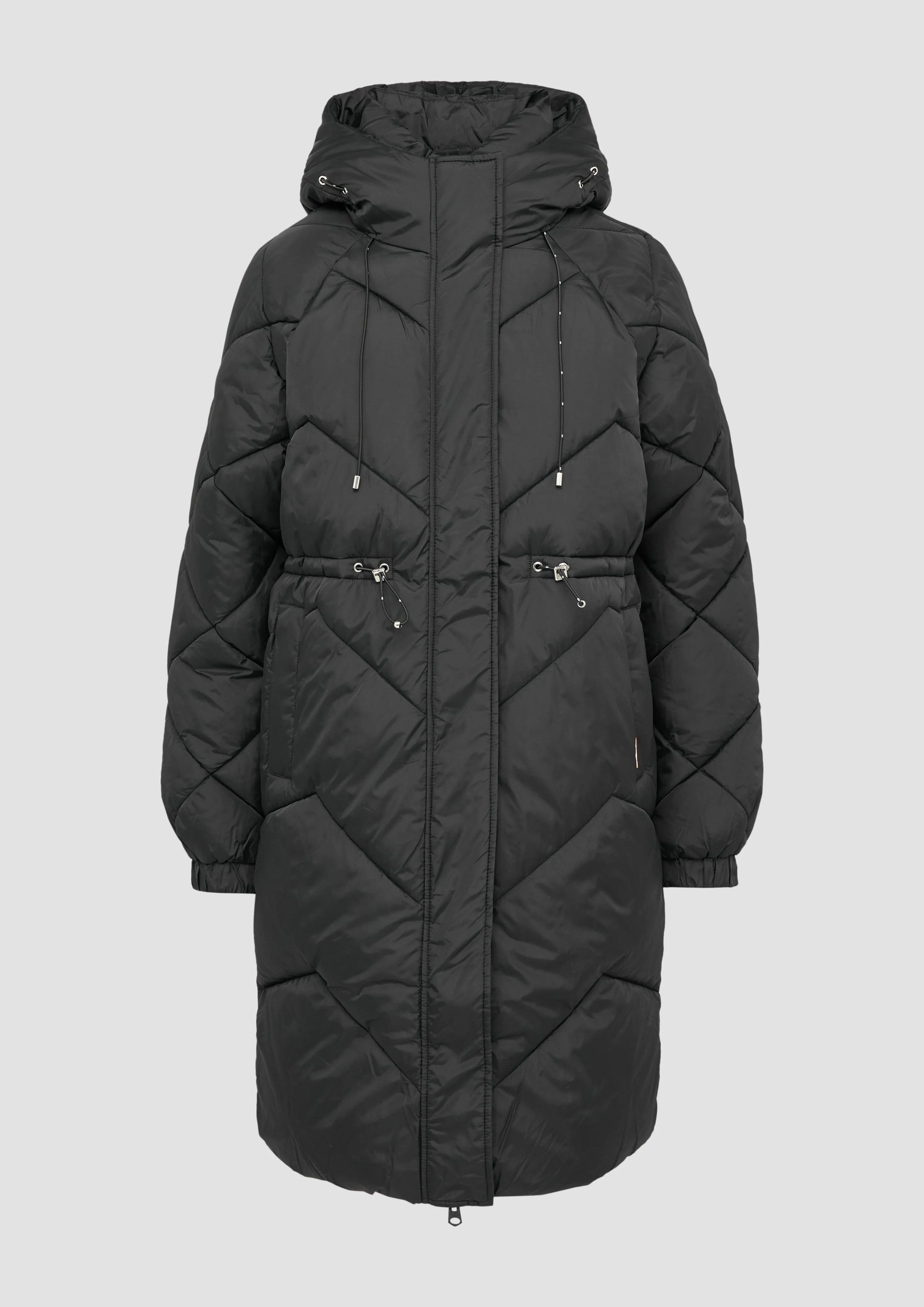 Quilted coat with a hood