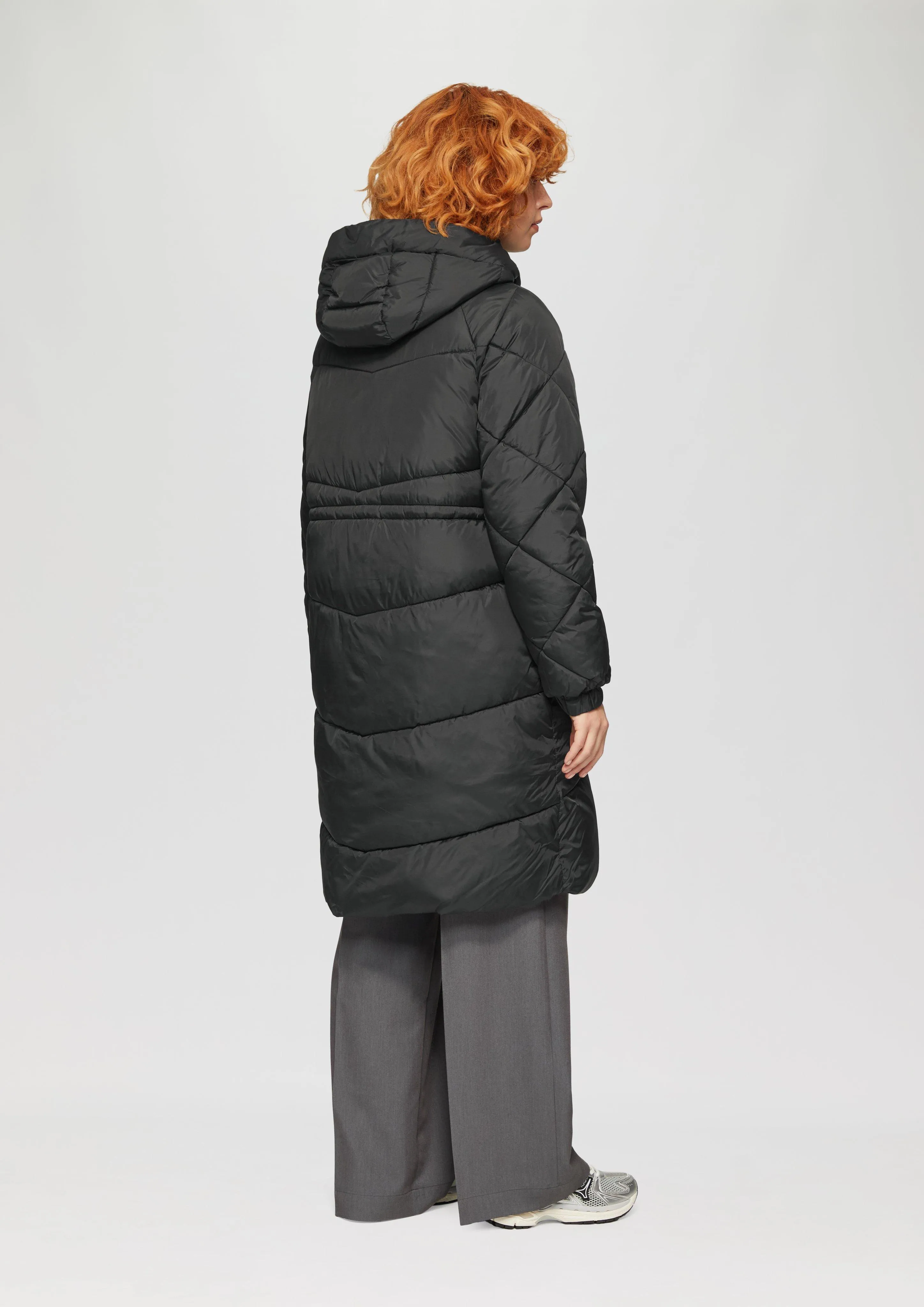 Quilted coat with a hood