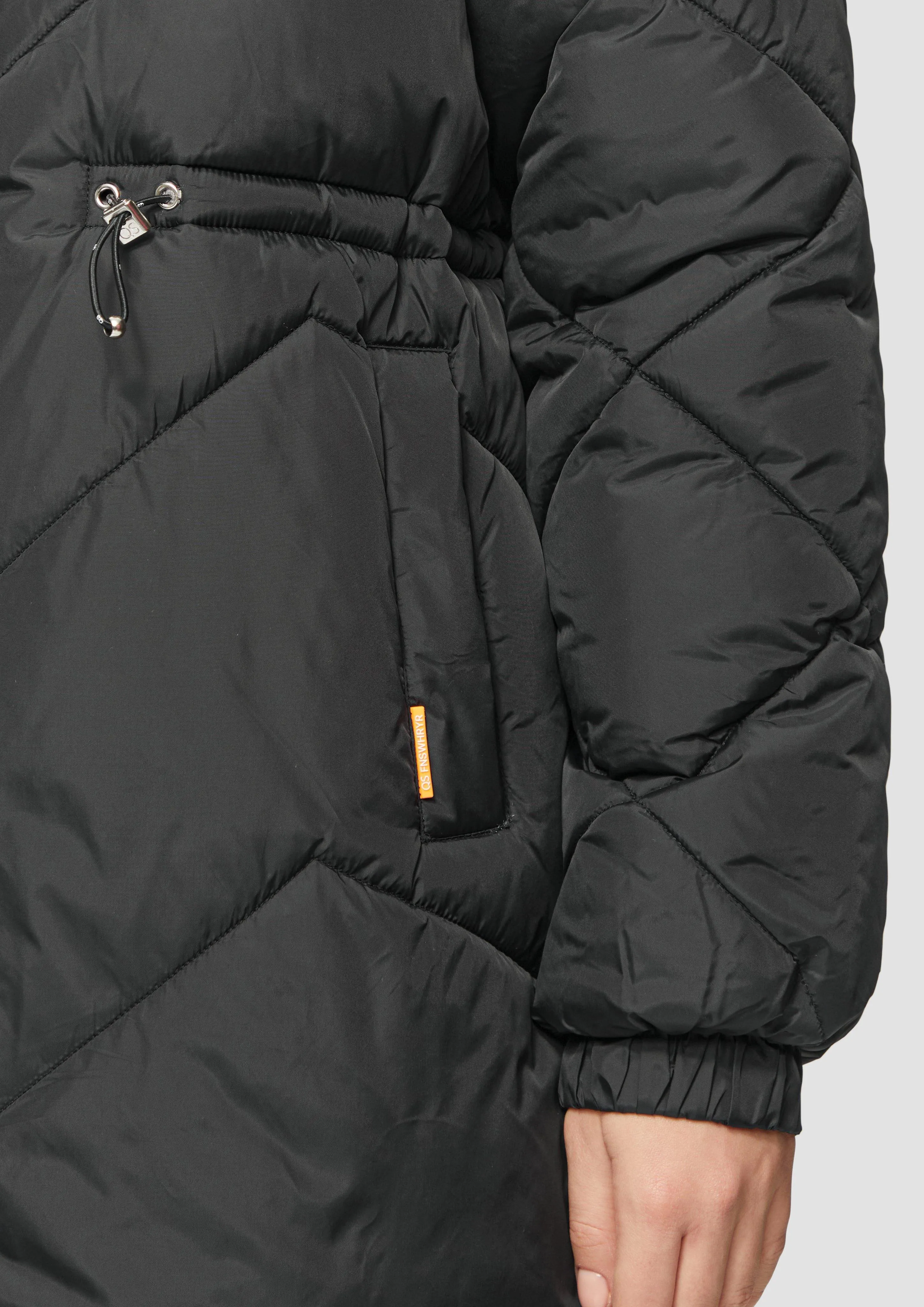 Quilted coat with a hood