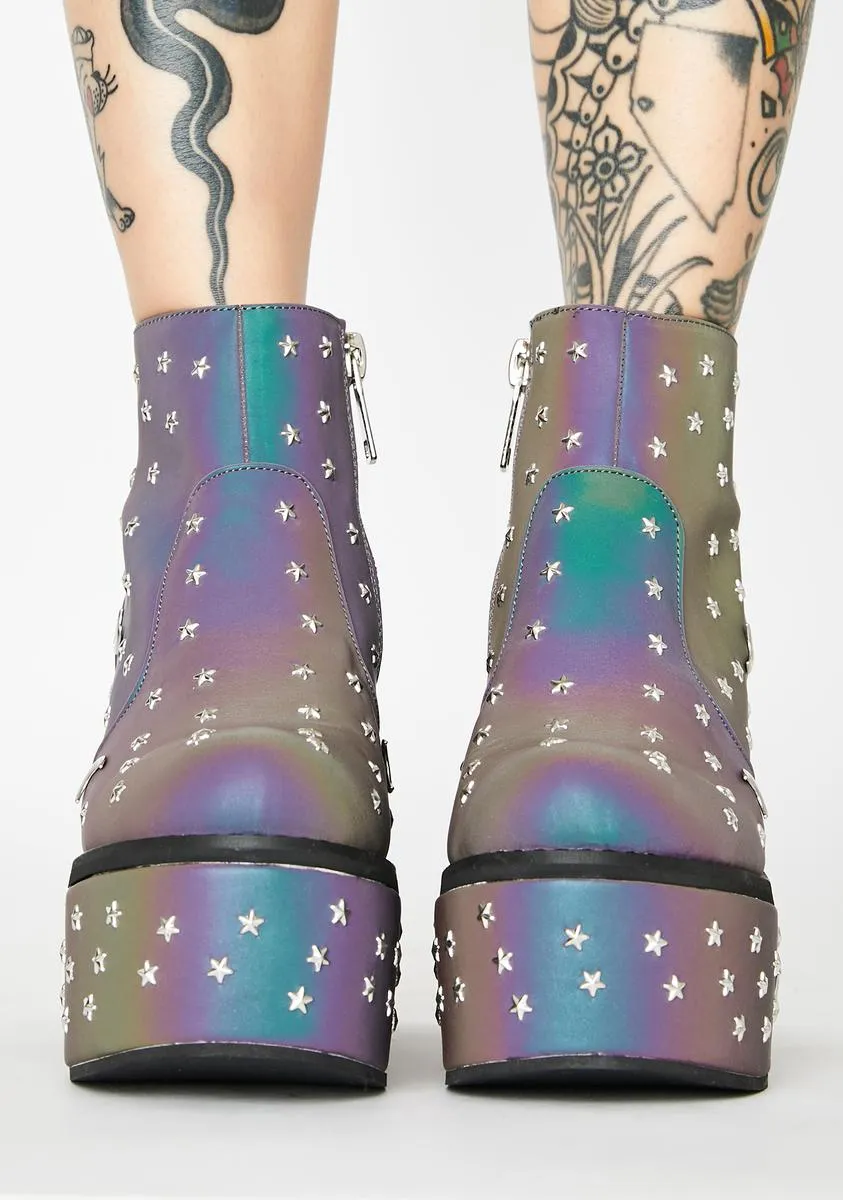 Reflective Boots Cosmic Divinity