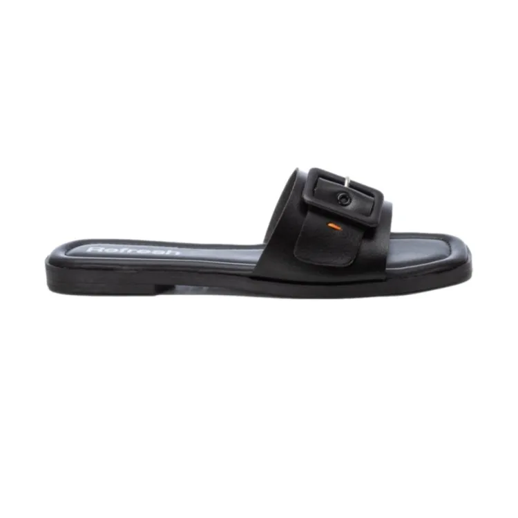 Flat Black Donna Sandals