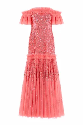 --Regal Rose Off-Shoulder Gown-