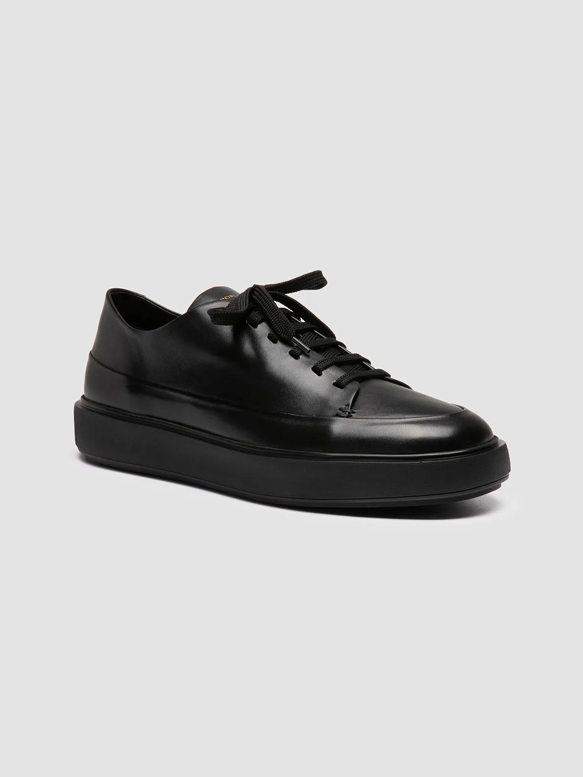 RELEASE 001 - Black Leather Low Top Sneakers