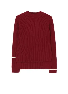 RIB KNIT ROUND NECK PULLOVER