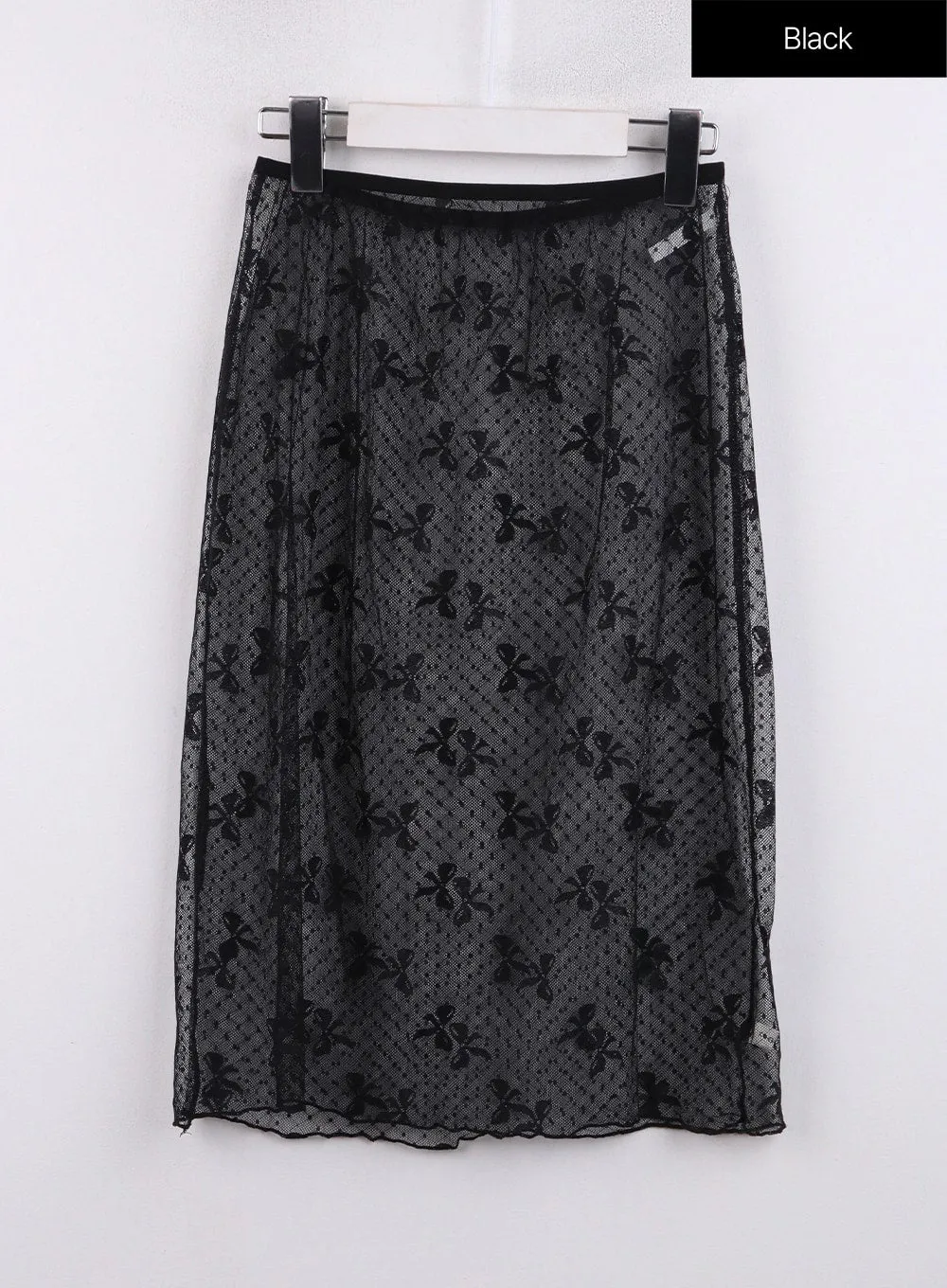 Ribbon Long Mesh Skirt - CJ423