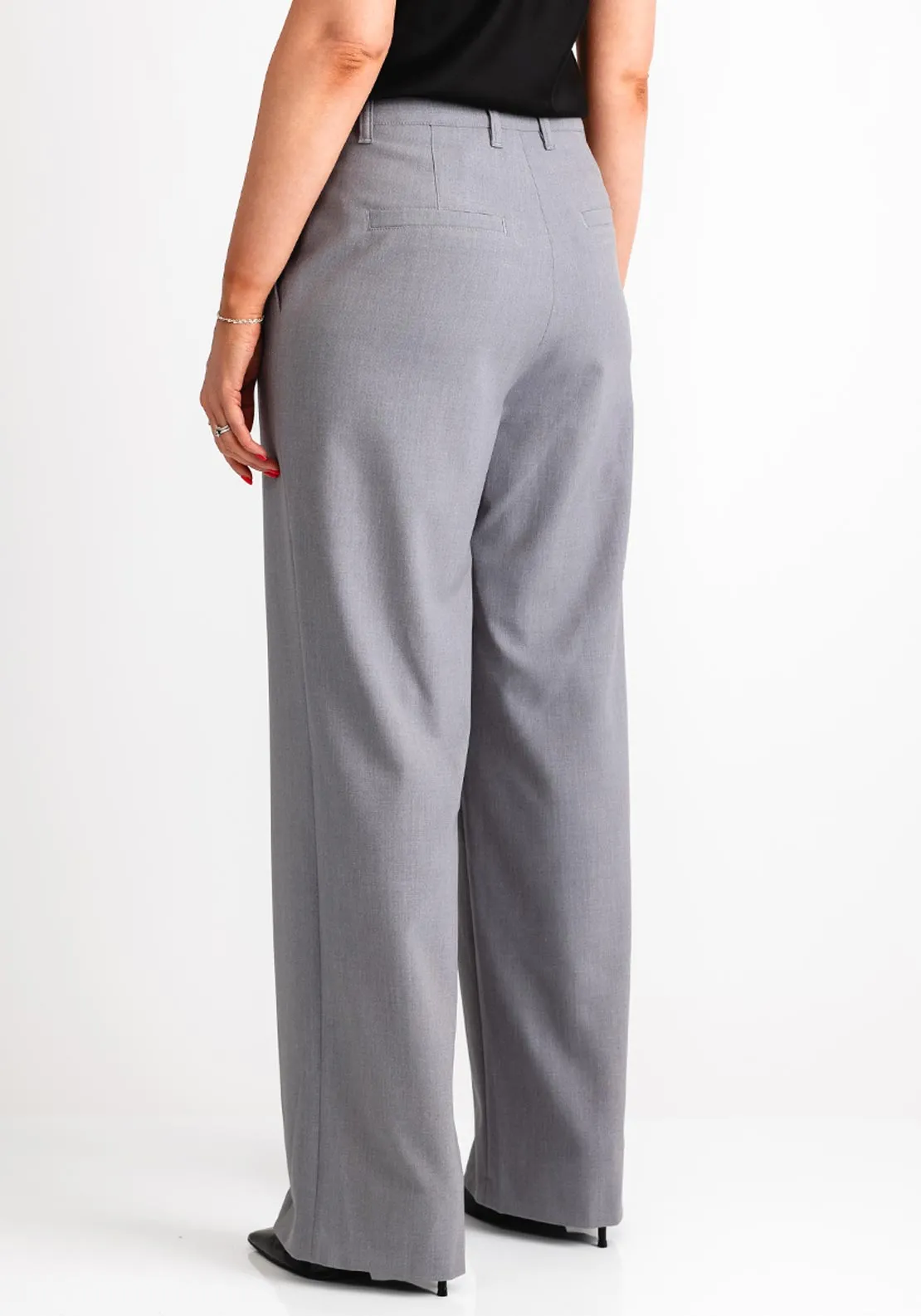 Robell Cloe Wide Leg Trousers, Grey