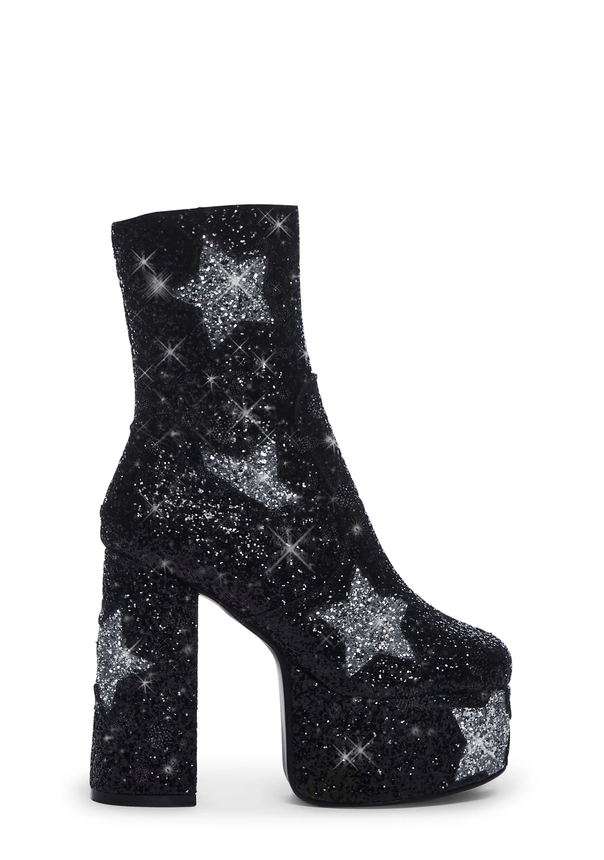 Rockstar Glitter Platform Boots