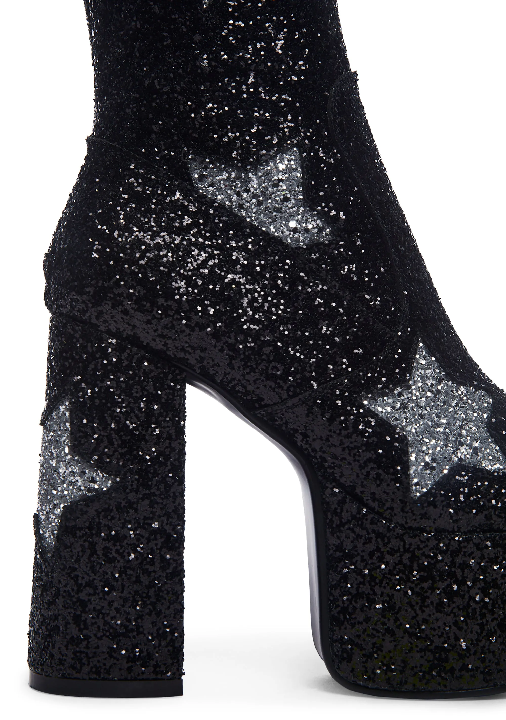 Rockstar Glitter Platform Boots