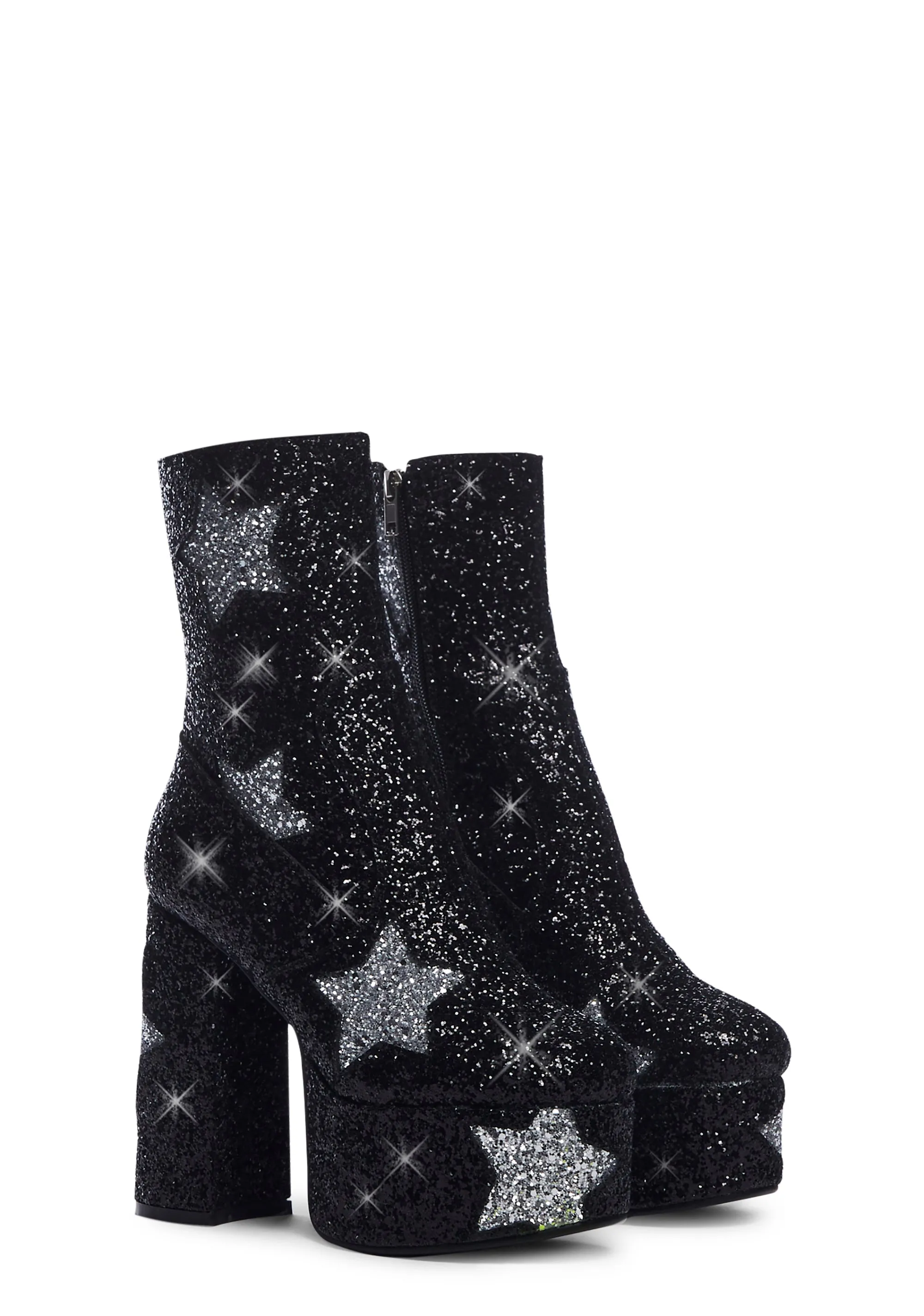 Rockstar Glitter Platform Boots