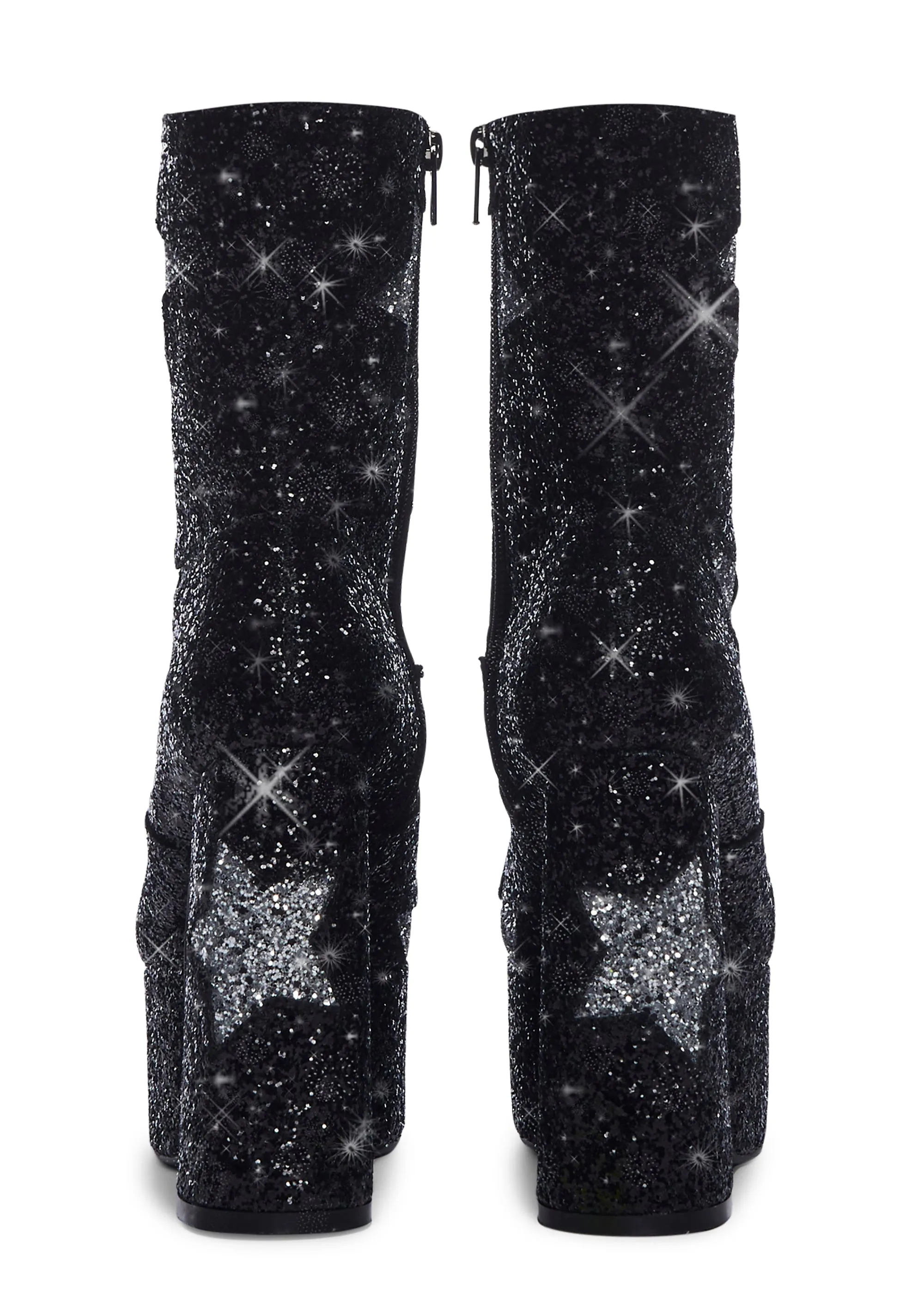 Rockstar Glitter Platform Boots