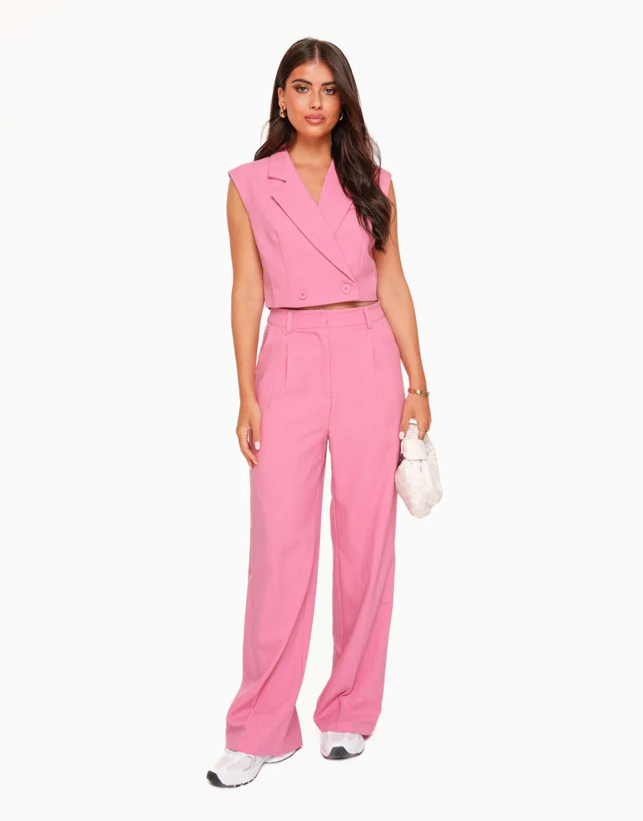 Wide Leg Pink Pants