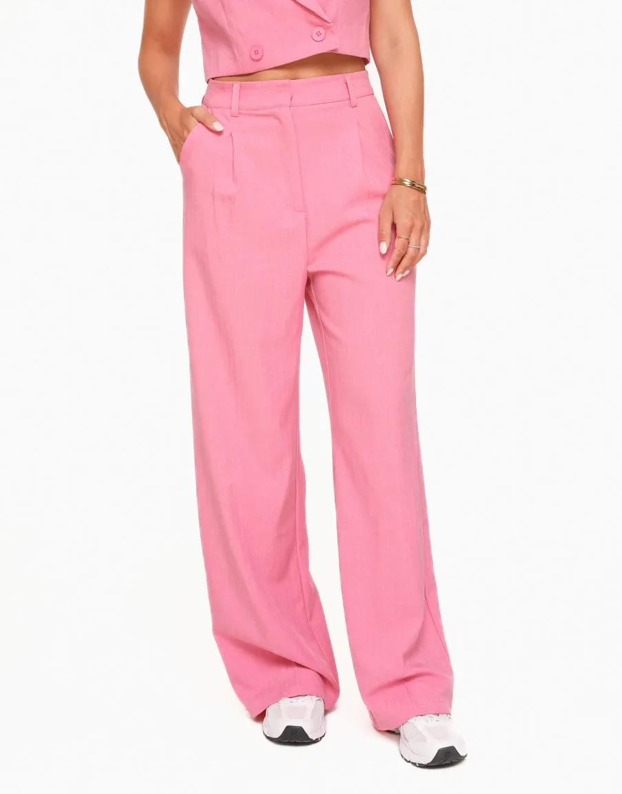 Wide Leg Pink Pants