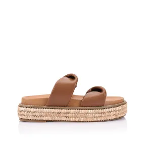 Rue Flatform Slides - Cognac Brown