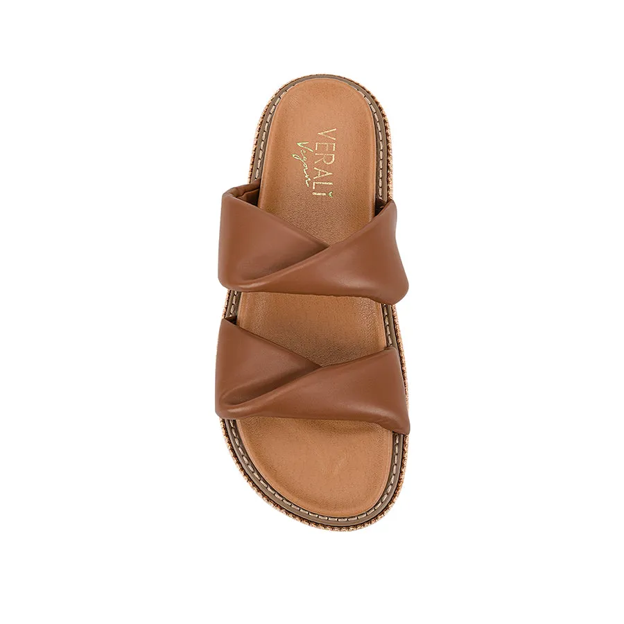 Rue Flatform Slides - Cognac Brown